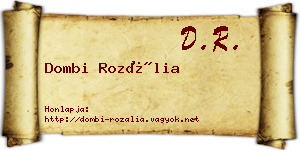 Dombi Rozália névjegykártya